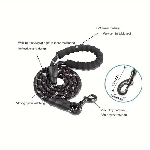 Reflective Padded-Handle Dog Leash
